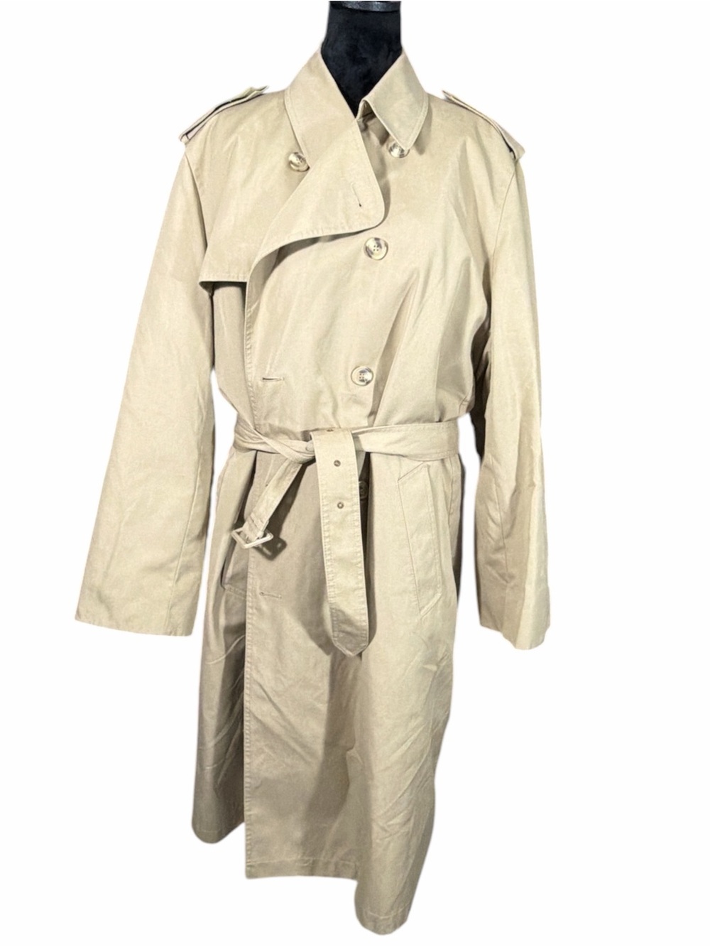 Women's Classic Long Trench Coat in Light Beige - Belted Overcoat